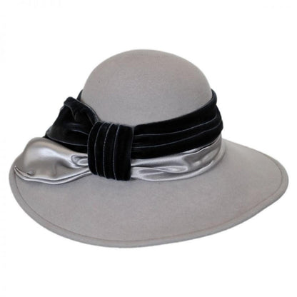 Satin Velvet Drape Wool Felt Hat - Made to Order