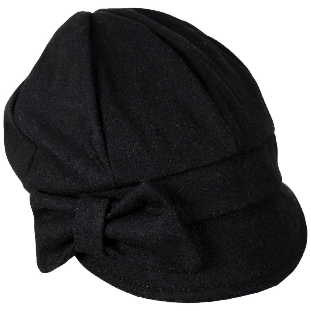 San Diego Hat Company | Side Bow Wool Newsboy Cap | 108669 | lead | BLACK