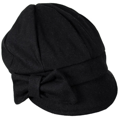 San Diego Hat Company | Side Bow Wool Newsboy Cap | 108669 | lead | BLACK