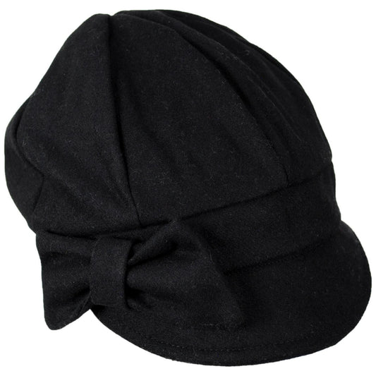 San Diego Hat Company | Side Bow Wool Newsboy Cap | 108669 | lead | BLACK