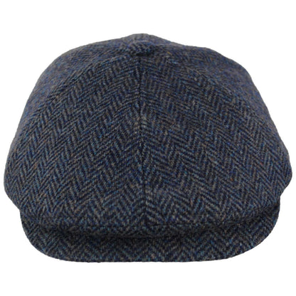 Scala | Lenny Cotton Herringbone Newsboy Cap | 160166 | front | NAVY