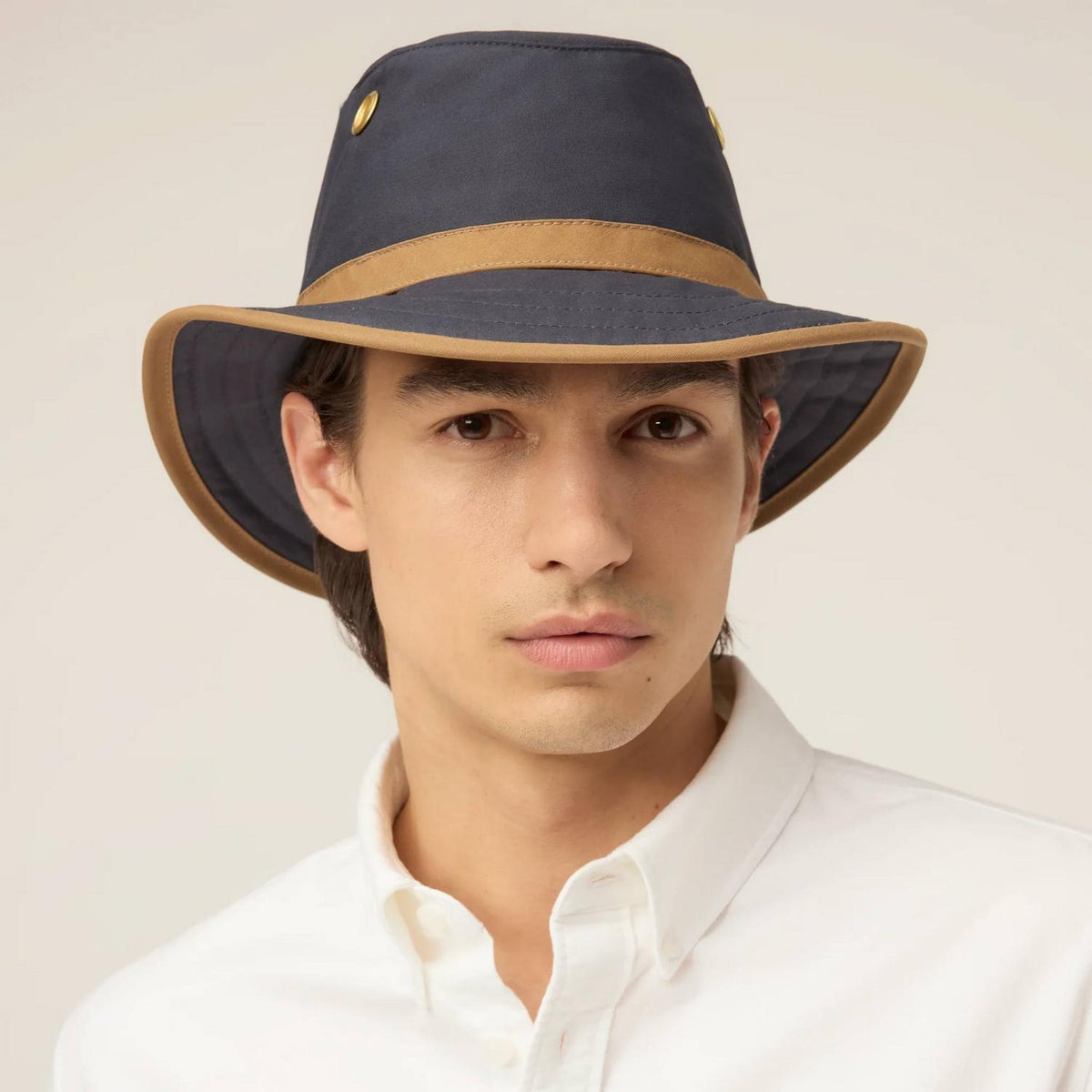 Tilley Endurables | TWC7 Wax Cotton Hat | 400809 | lsmone | NAVY/BRITISH TAN