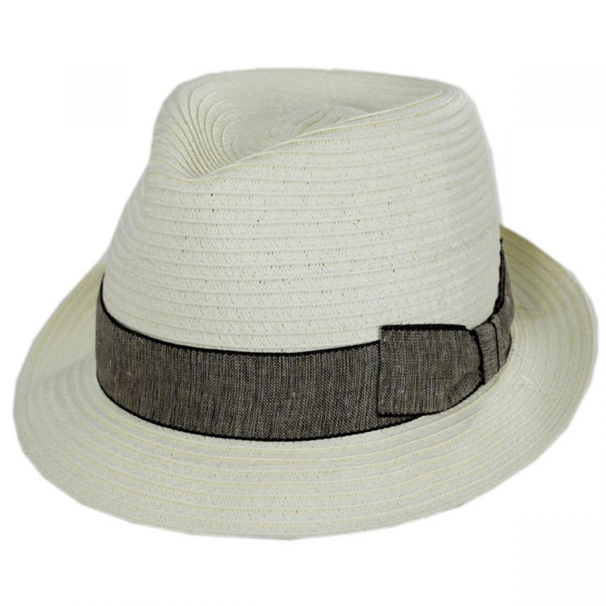 Stefeno Hats | Luigi Toyo Straw Fedora Hat | 129702 | lead | TAN