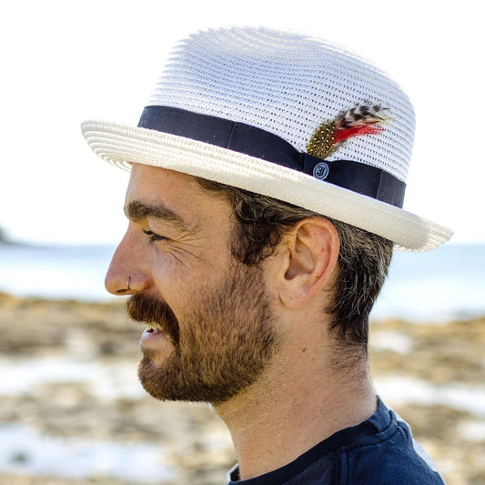 Jaxon Hats | Toyo Straw Braid Trilby Fedora Hat | 128500 | lsmone | WHITE