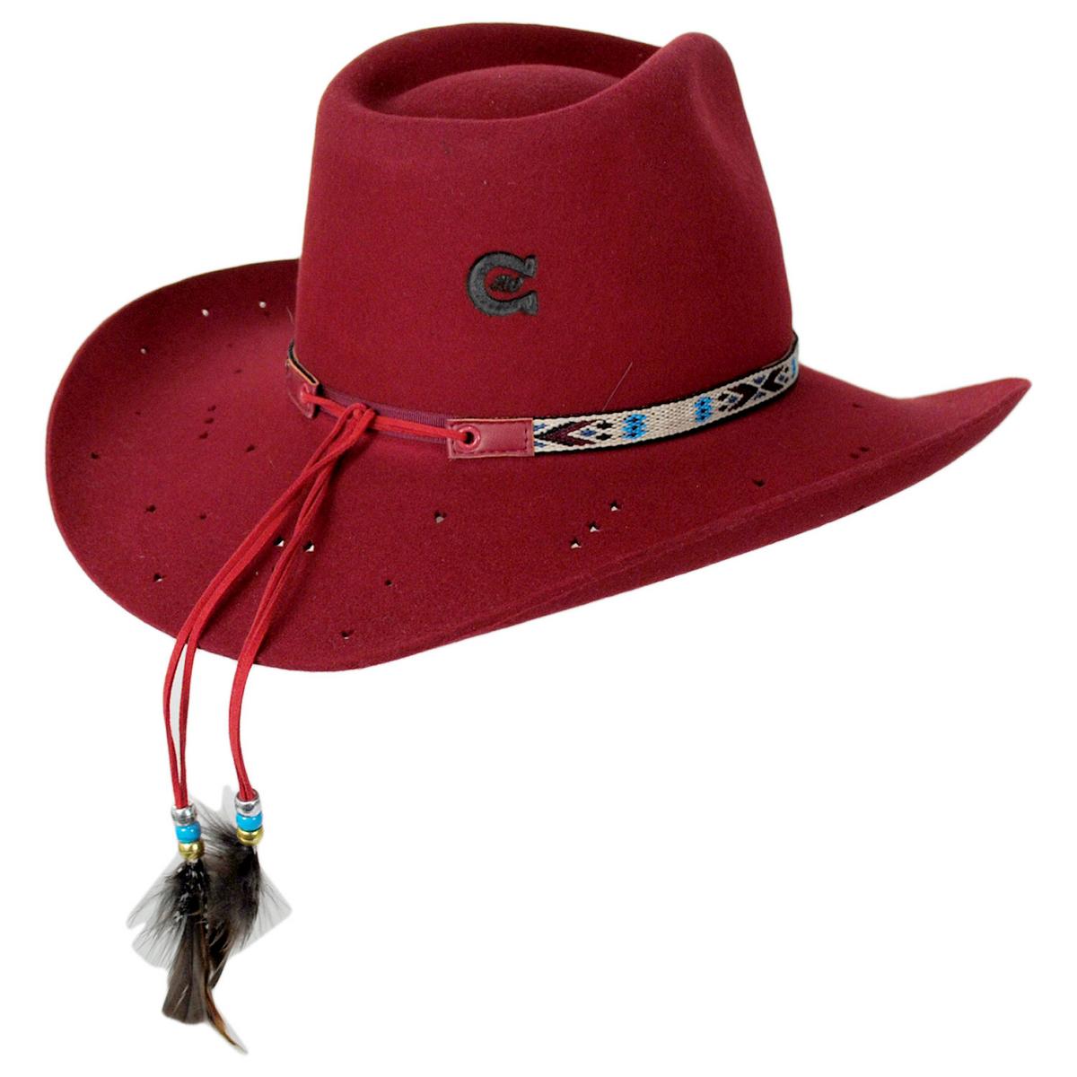 Charlie 1 Horse | Wild Horses Wool Felt Western Hat | 124967 | detailone | RED