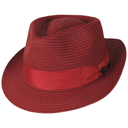 Bigalli | Alessandro Toyo Braid Fedora Hat | 129240 | lead | RED
