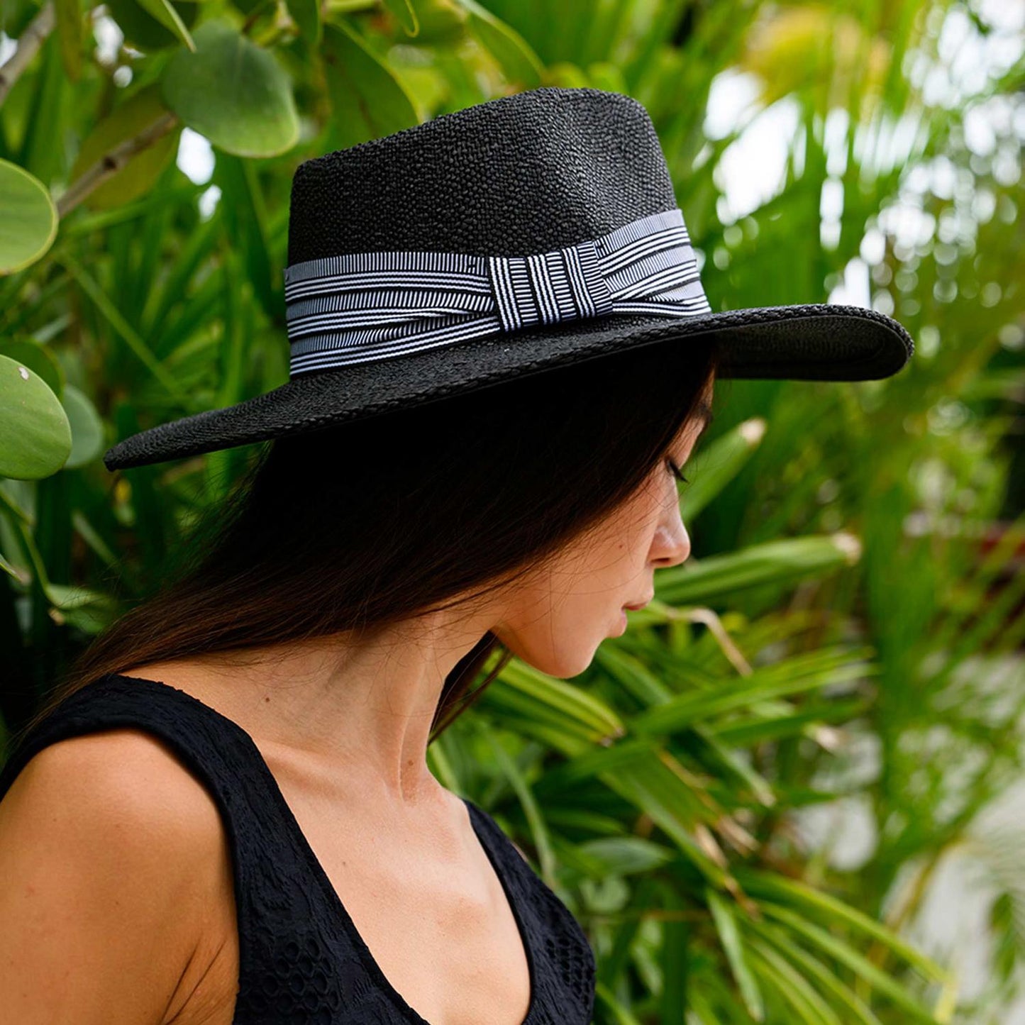 NIKKI BEACH | Jane Toyo Straw Fedora Hat | 102654 | lsfone | BLACK