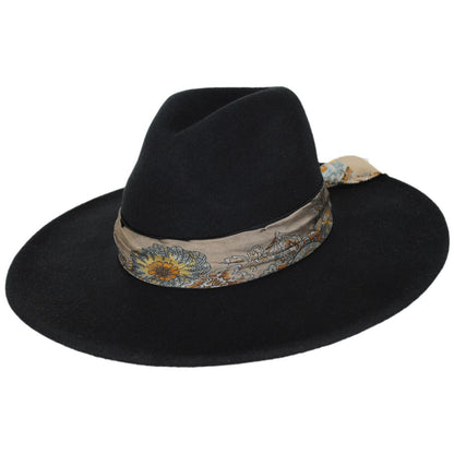 Scala | Rocca Wool Felt Fedora Hat | 123447 | lead | BLACK