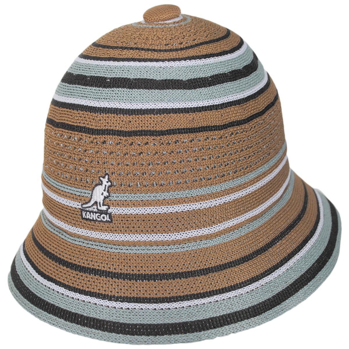 Kangol | Clubhouse Stripe Casual Bucket Hat | 185821 | lead | TAN/SAGE GREEN