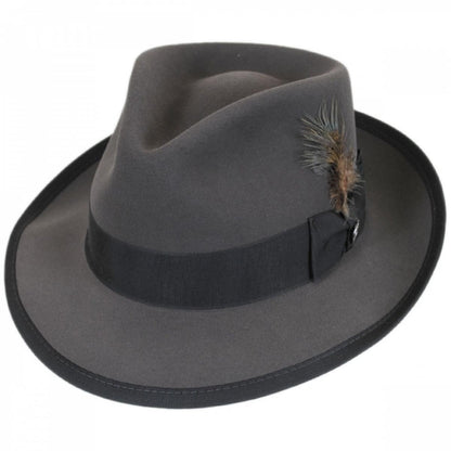 Stetson | Whippet Fur Felt Fedora Hat | 130635 | lead | CARIBOU