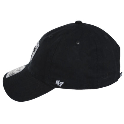 47 Brand | Las Vegas Raiders NFL Clean Up Strapback Baseball Cap Dad Hat | 203720 | profile | BLACK/SILVER