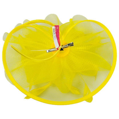Sophia | Floral Mesh and Ribbon Fascinator Hat | 122905 | under | YELLOW