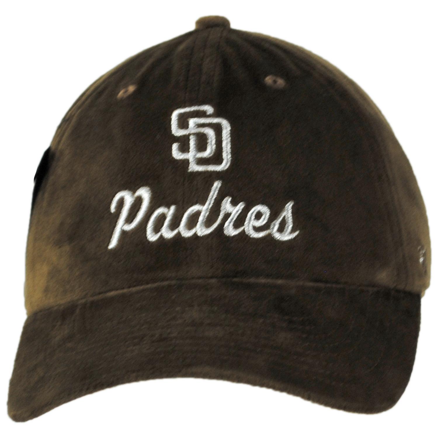 47 Brand | San Diego Padres MLB Spirited Clean Up Strapback Baseball Cap Dad Hat | 204423 | front | BROWN