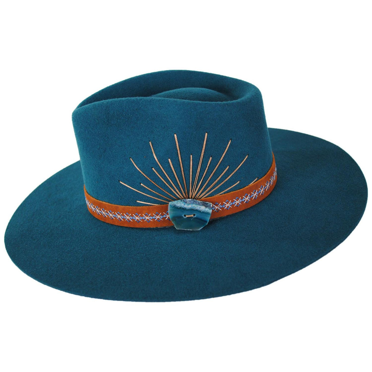 Charlie 1 Horse | Lainey Wilson Bayou Belle Wool Felt Fedora Hat | 124961 | profile | TEAL