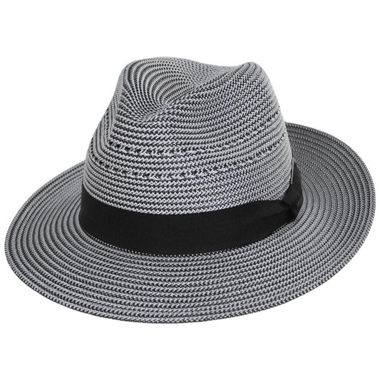 Bailey 1922 | Eli Vented Poly Straw Fedora Hat | 127751 | lead | BLACK