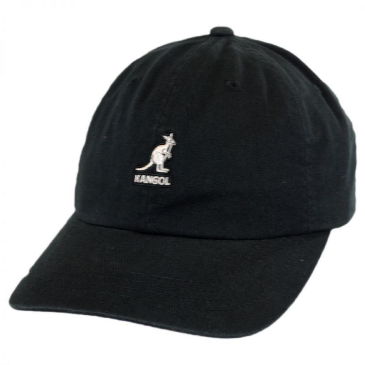 Kangol | Washed Cotton Strapback Baseball Cap Dad Hat | 201173 | lead | BLACK