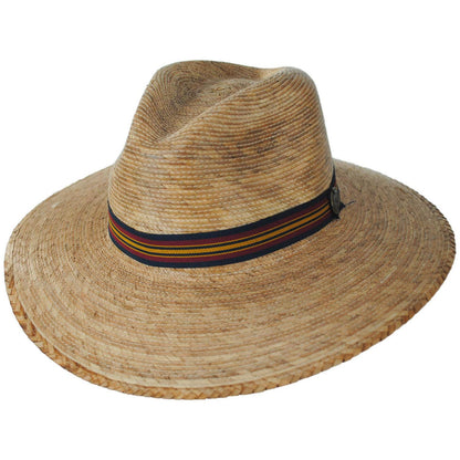 Tula Hats | Striped Band Explorer Palm Straw Fedora Hat | 128296 | lead | TEA