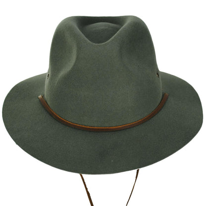 BRIXTON HATS | Wesley Weather Guard Wool Felt Packable Fedora Hat | 135609 | front | LIGHT MOSS