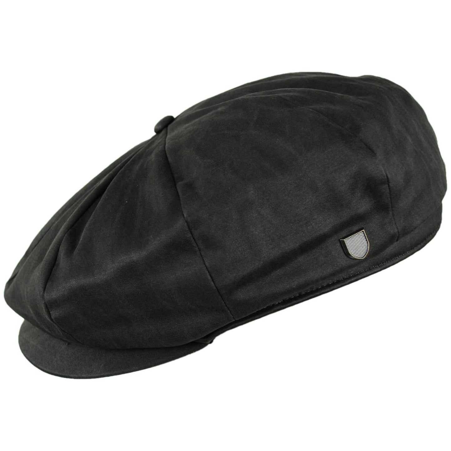 BRIXTON HATS | Brood Baggy Cotton Vegan Leather Newsboy Cap | 161585 | profile | BROWN FAUX LEATHER