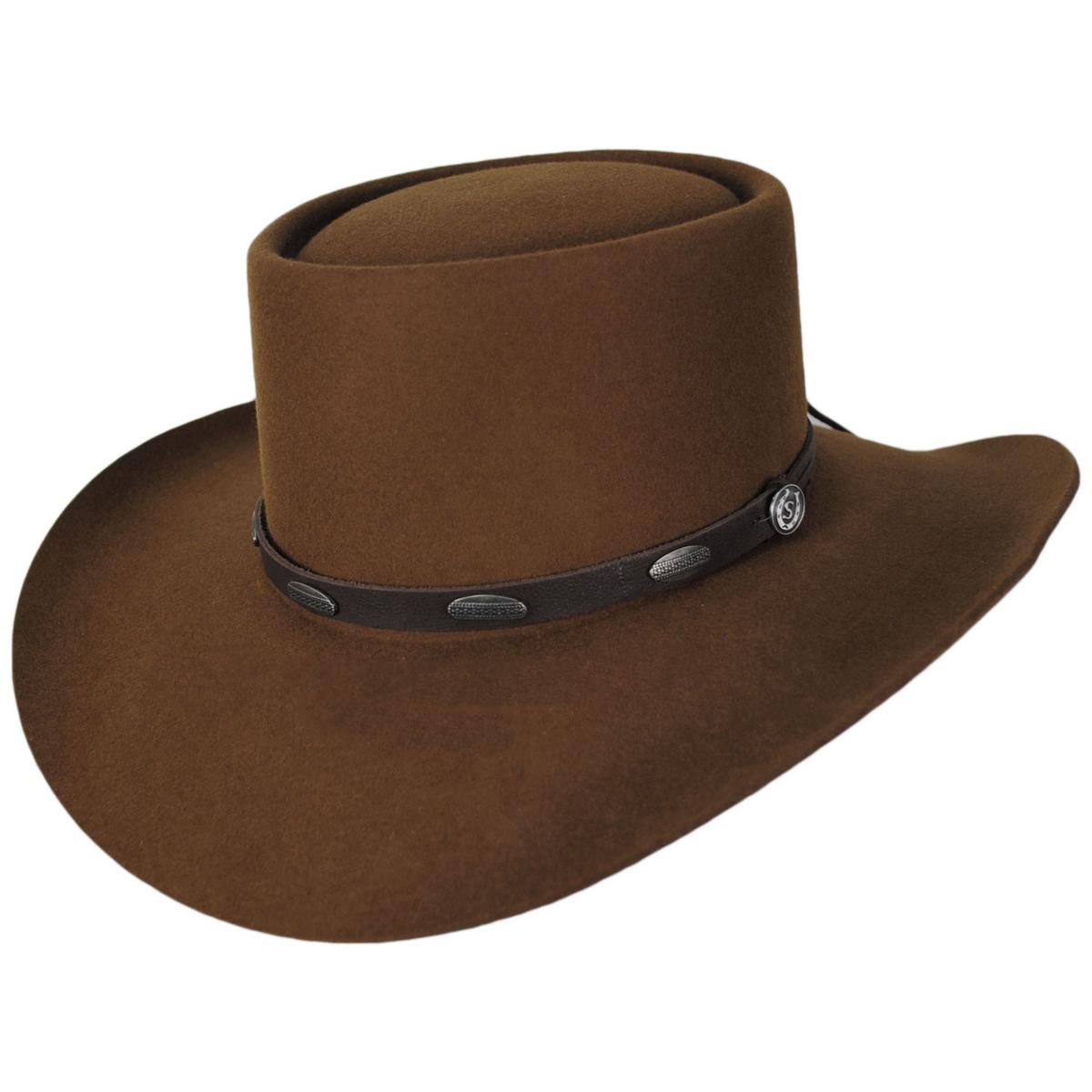Stetson | Wild Bunch Wool Felt Gambler Hat | 130744 | lead | COGNAC