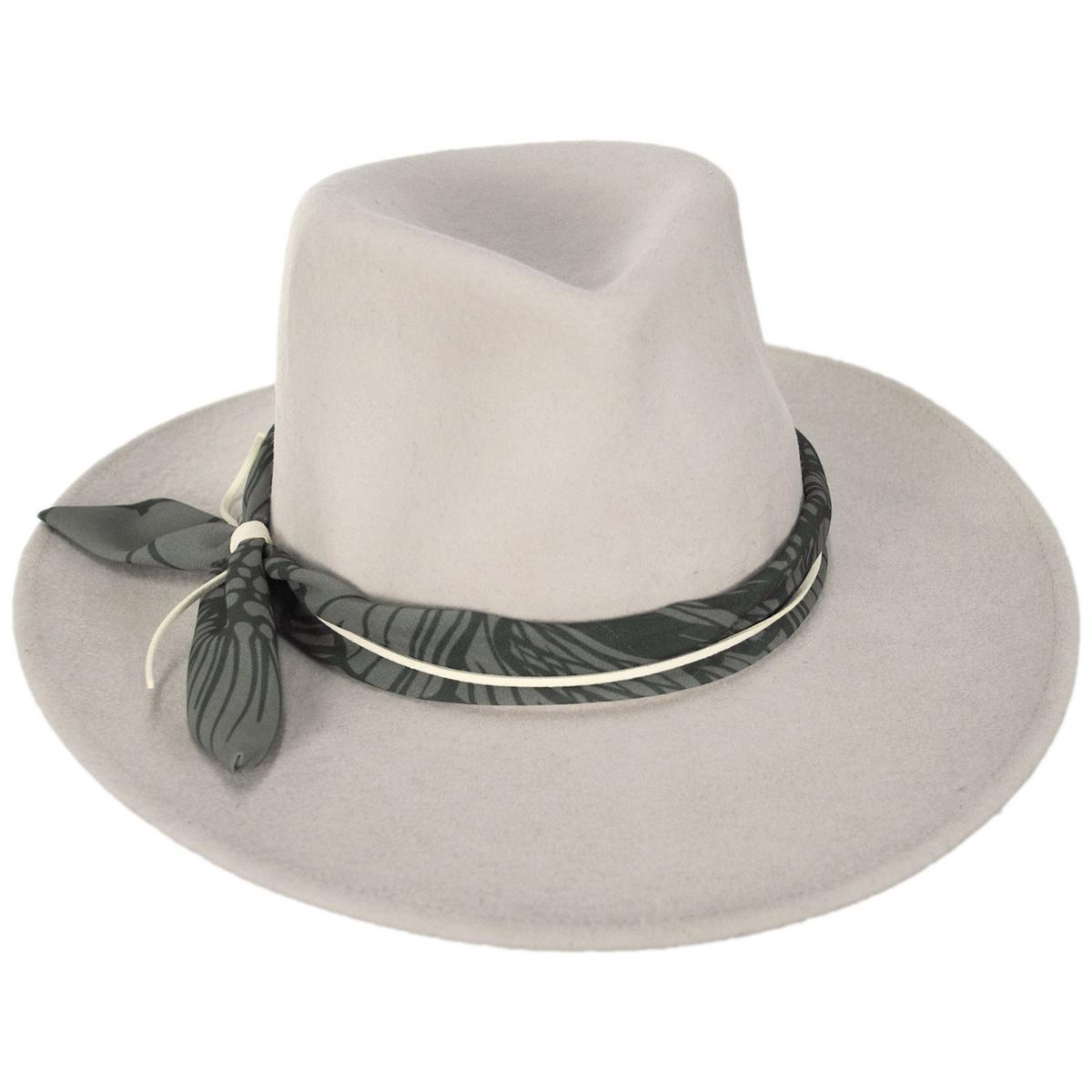 Bigalli | Rain Forest Wool Felt Fedora Hat | 131444 | lead | CREAM