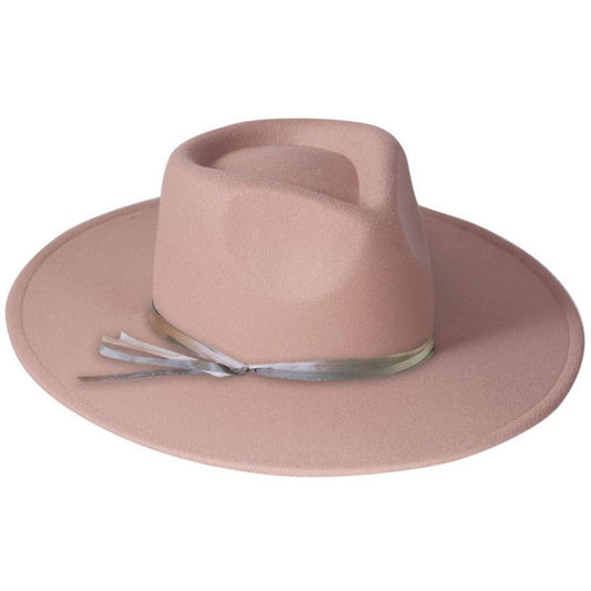 Toucan Collection | Silk Trim Vegan Wool Felt Fedora Hat - Made to Order