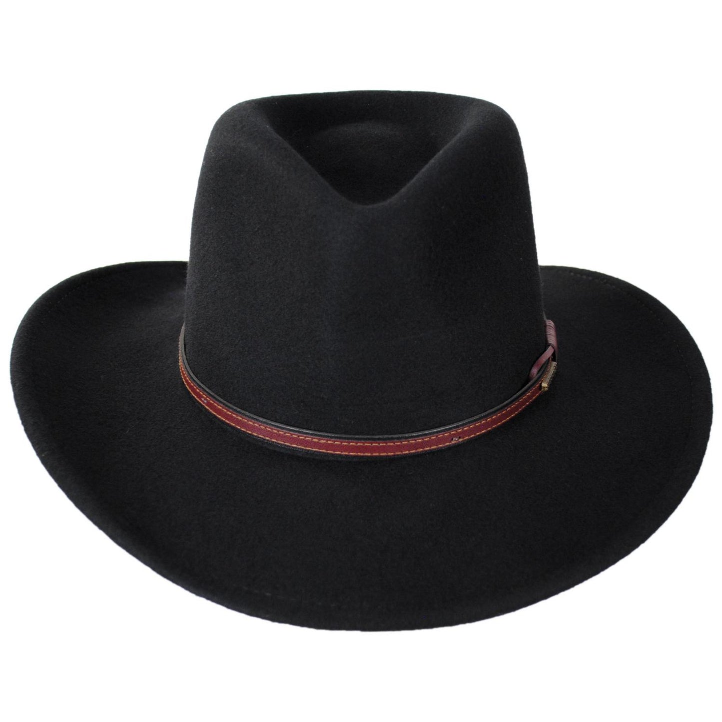 Stetson | Bozeman Crushable Wool Felt Outback Hat | 130692 | front | BLACK