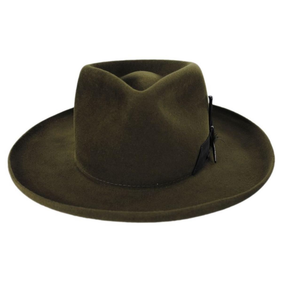 Bailey 1922 | Barksdale Polished Wool Felt Fedora Hat | 130362 | front | BEECH