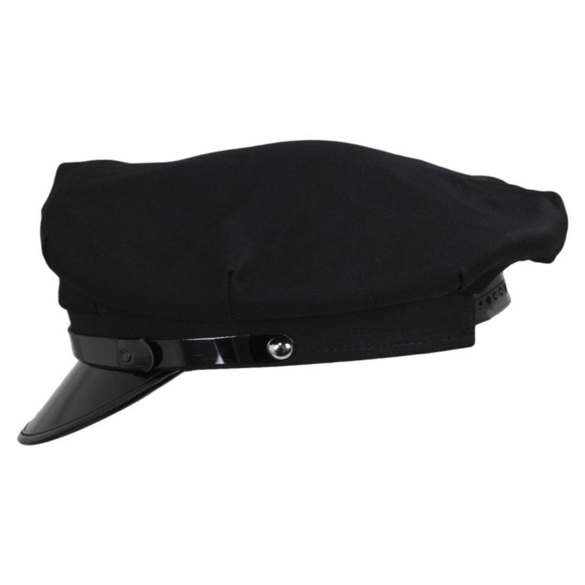 Village Hat Shop | Cotton Chauffeur Cap | 190860 | profile | BLACK