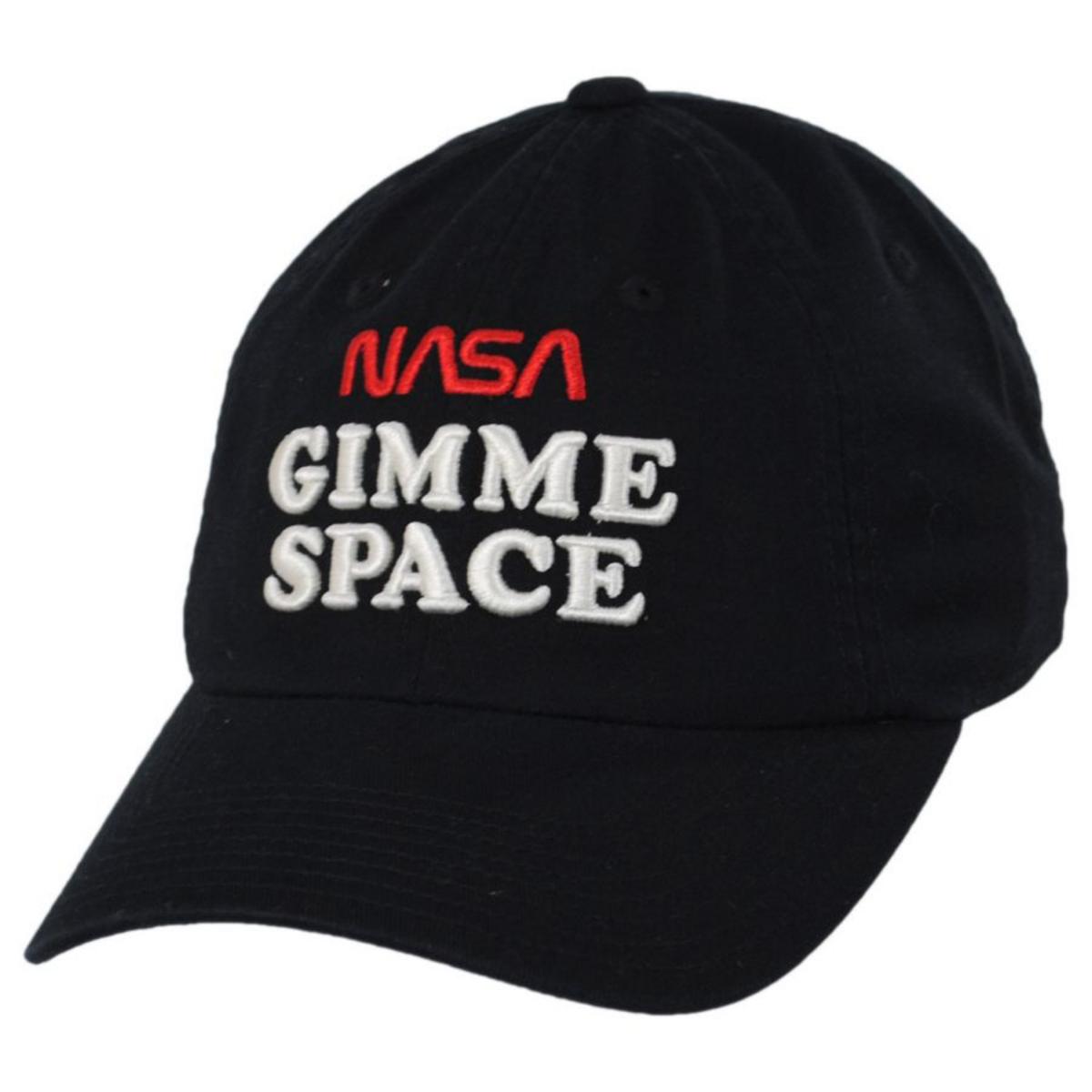 NASA | NASA Gimme Space Cotton Strapback Baseball Cap Dad Hat | 210371 | lead | BLACK