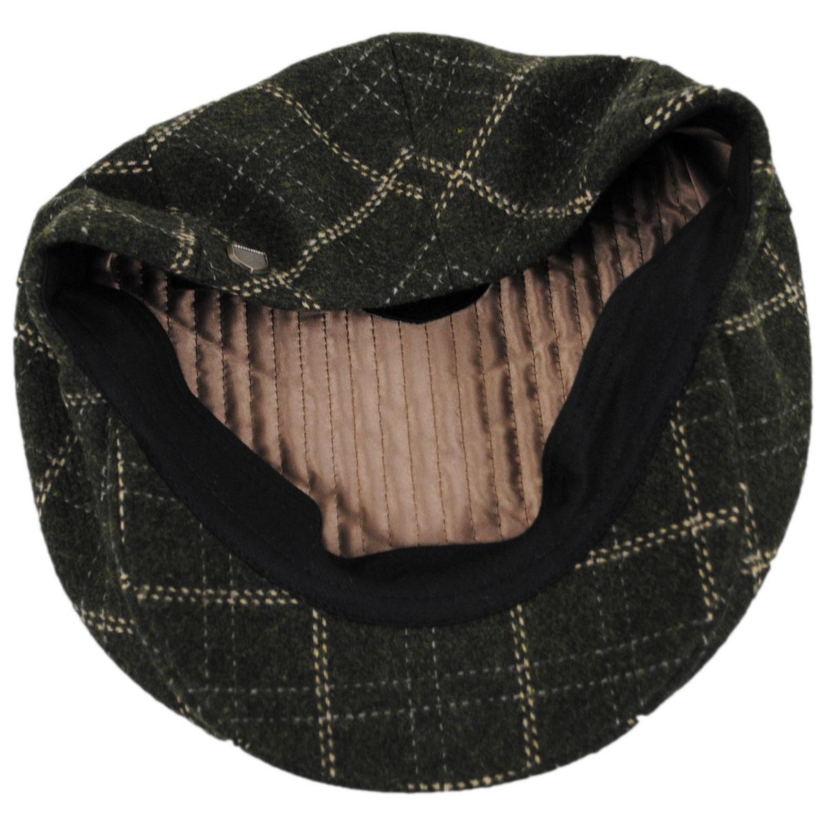 BRIXTON HATS | Barrel Wool Blend Plaid Ivy Cap | 161523 | under | MOSS/KHAKI