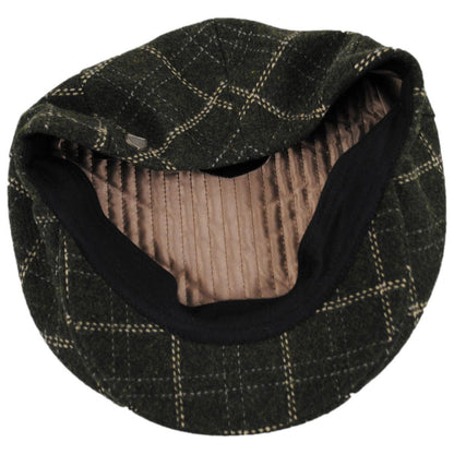 BRIXTON HATS | Barrel Wool Blend Plaid Ivy Cap | 161523 | under | MOSS/KHAKI