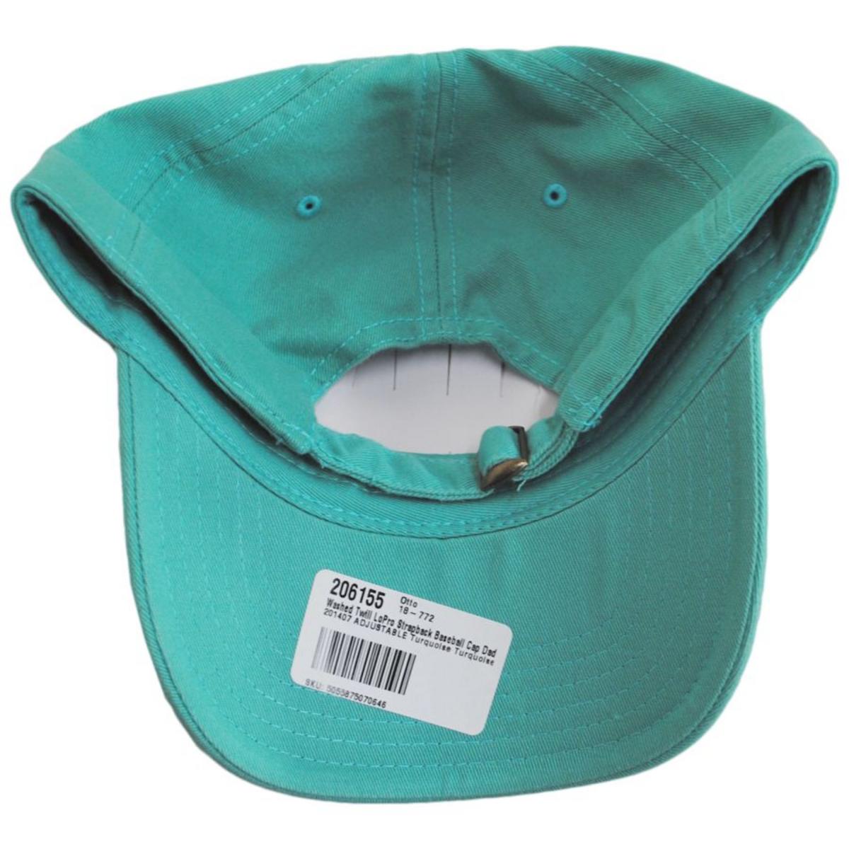 Otto | LoPro Washed Cotton Twill Strapback Baseball Cap Dad Hat | 201407 | under | TURQUOISE