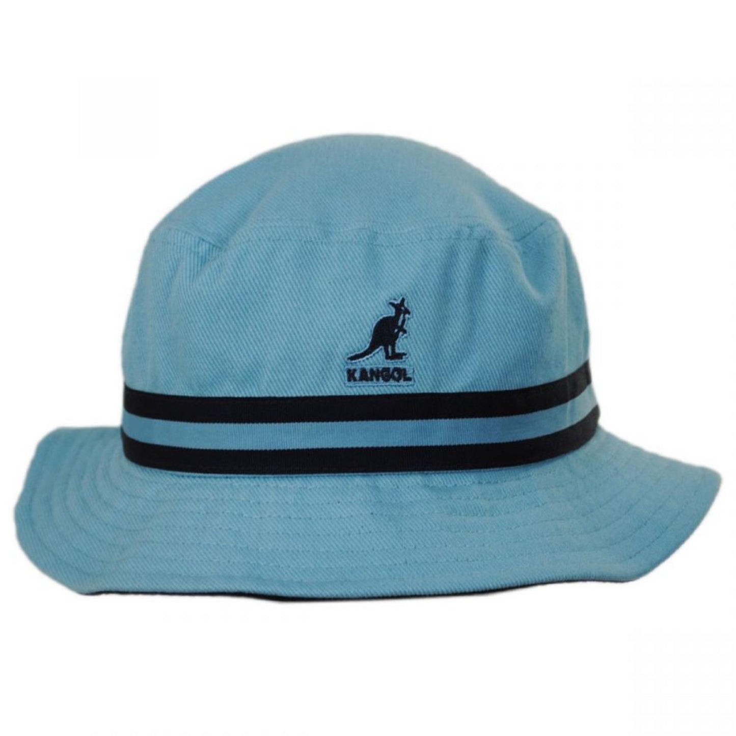 Kangol | Stripe Lahinch Cotton Bucket Hat | 185718 | front | LIGHT BLUE