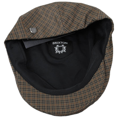 BRIXTON HATS | Hooligan Lightweight Plaid Ivy Cap | 161559 | under | GREY/BROWN/GOLD