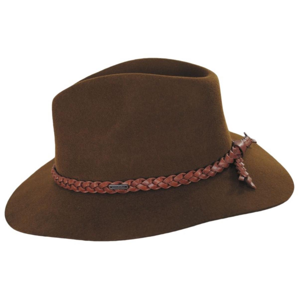 BRIXTON HATS | Messer Wool Felt Western Fedora | 135653 | profile | COFFEE