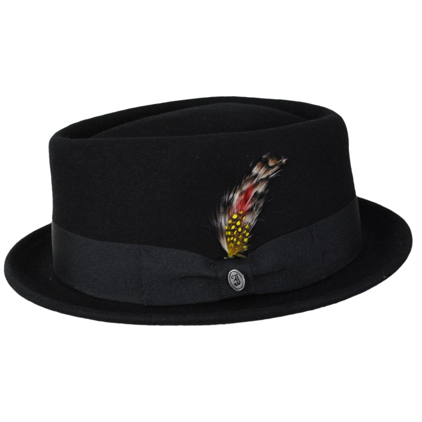 Jaxon Hats | Wool Felt Diamond Crown Fedora Hat | 135066 | profile | BLACK