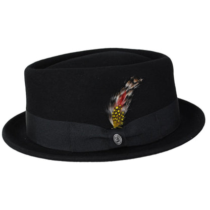 Jaxon Hats | Wool Felt Diamond Crown Fedora Hat | 135066 | profile | BLACK