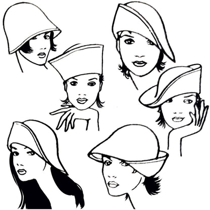 Kathy Jeanne | 6-Way Shapeable Wool Felt Cloche Hat | 124715 | front | WINE