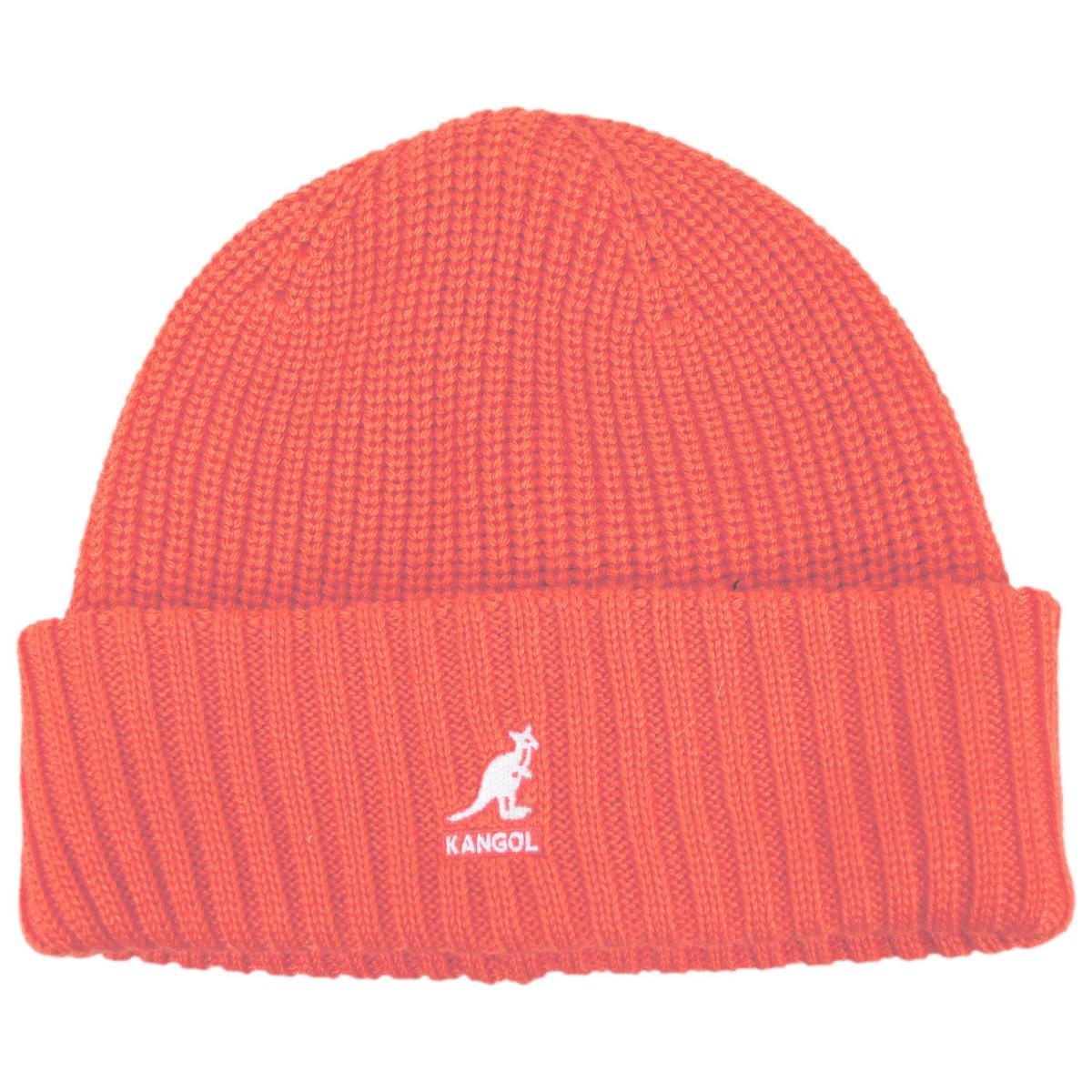 Kangol | Merino Wool Rib Beanie Hat | 500405 | lead | CORAL FLAME