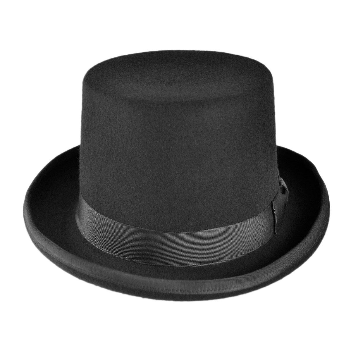 Jaxon Hats | Wholesale Made in the USA - Classics Wool Felt Top Hat B2B Pre-Pack | B2B191722 | front | BLACK