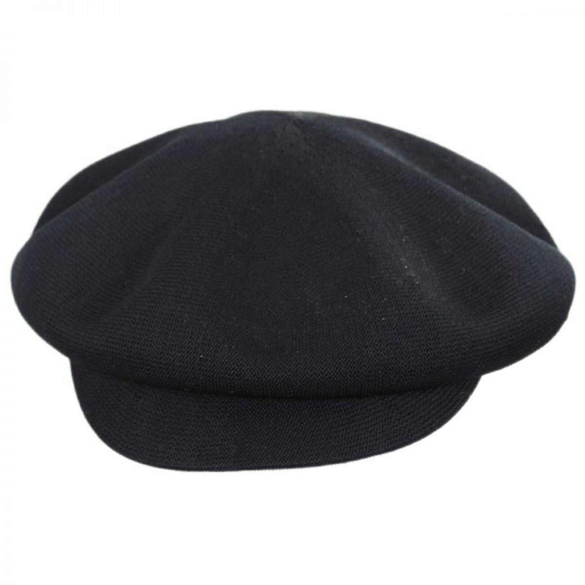 Kangol | Tropic Halifax Newsboy Cap | 160852 | front | BLACK