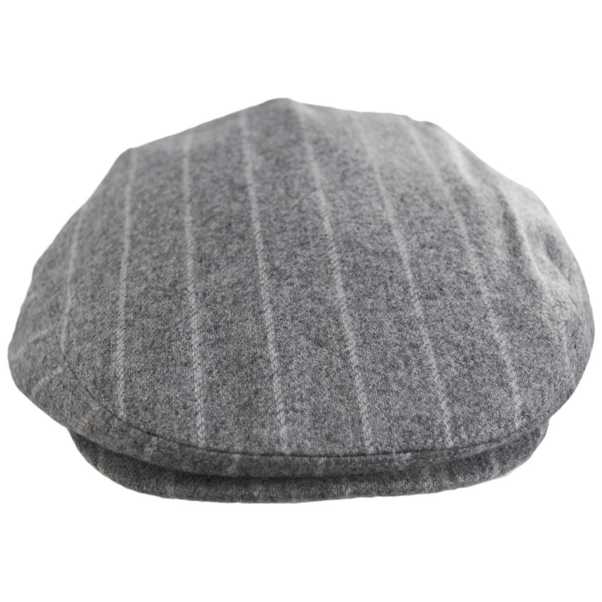 Baskerville Hat Company | Wholesale Regency Wool Pinstripe Ivy Cap B2B Pre-Pack | B2B167669 | front | SILVER