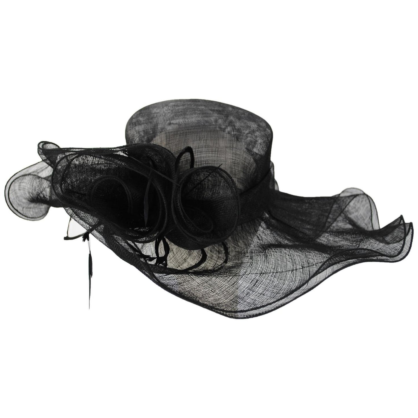 Something Special | Sahara Sinamay Straw Spectator Dress Hat | 121319 | lead | BLACK