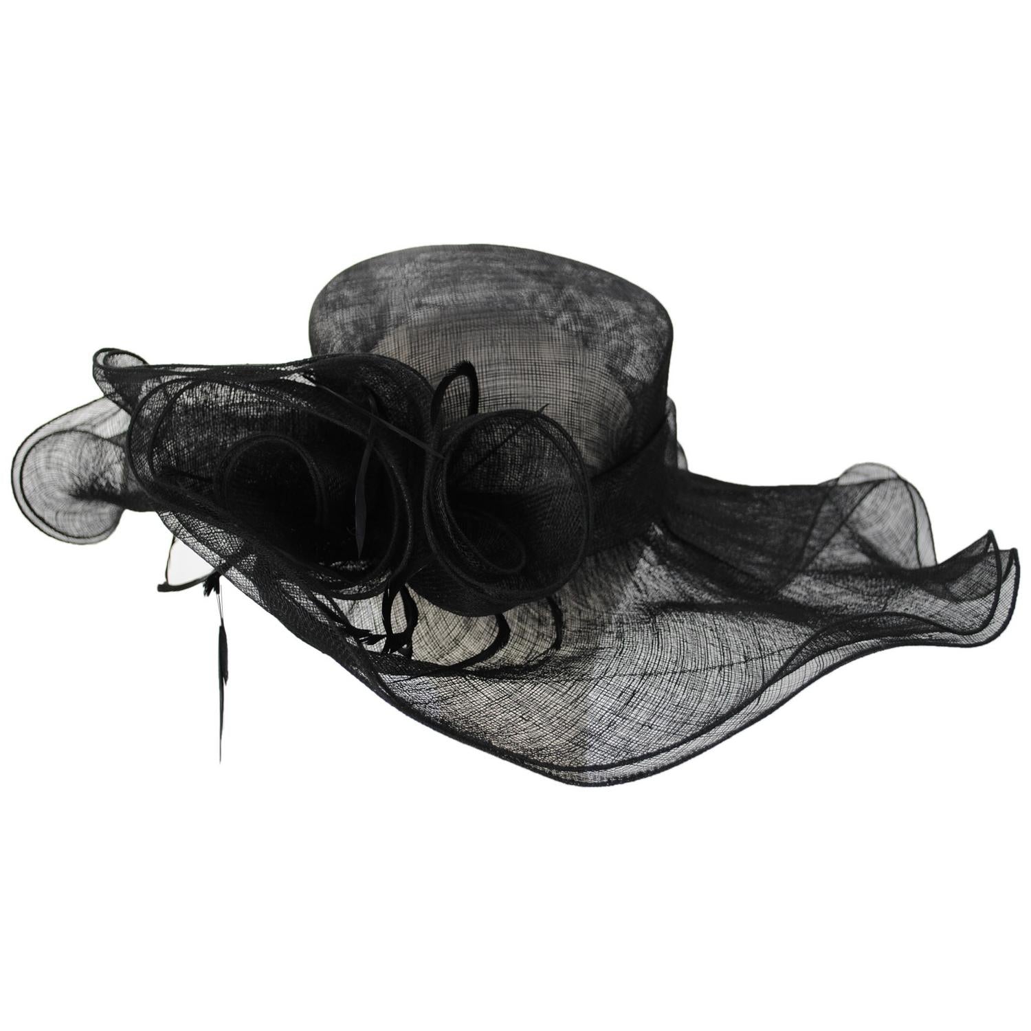 Something Special | Sahara Sinamay Straw Spectator Dress Hat | 121319 | lead | BLACK