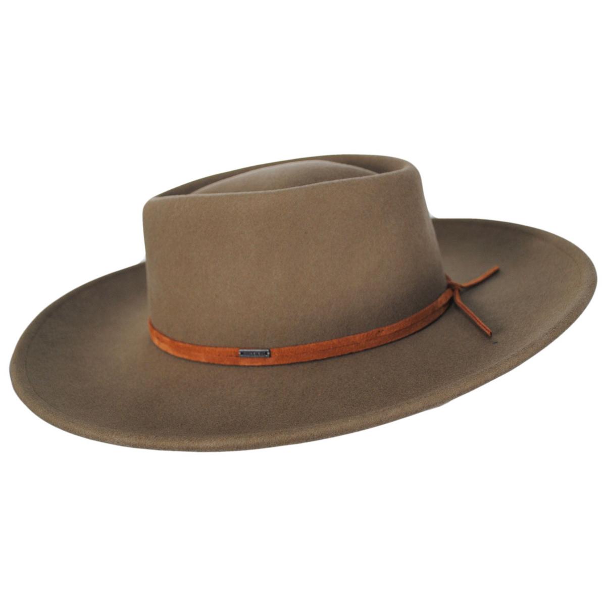 BRIXTON HATS | Brenton Convertabrim Wool Felt Fedora Hat | 135663 | profile | TOBACCO BROWN
