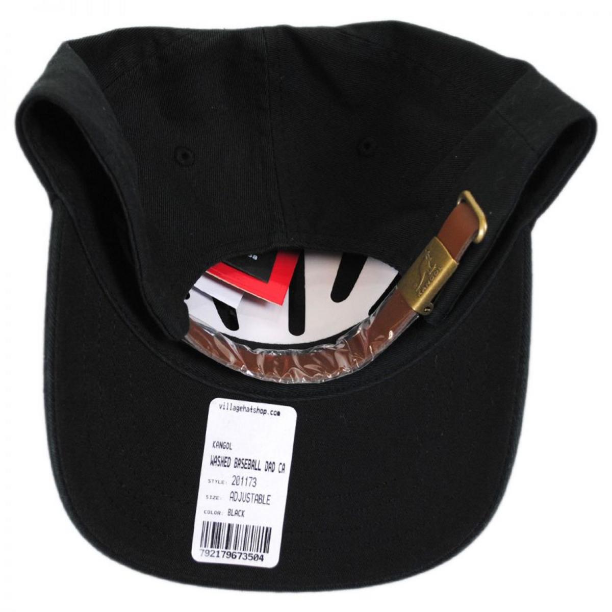 Kangol | Washed Cotton Strapback Baseball Cap Dad Hat | 201173 | under | BLACK
