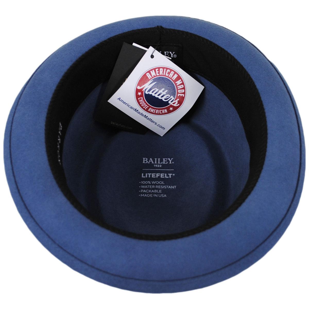 Bailey 1922 | Darron Wool LiteFelt Pork Pie Hat - Caramel & Elemental Blue | 130000FW24 | under | ELEMENTAL BLUE