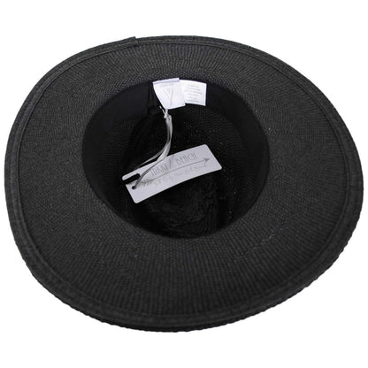 NIKKI BEACH | Jane Toyo Straw Fedora Hat | 102654 | under | BLACK