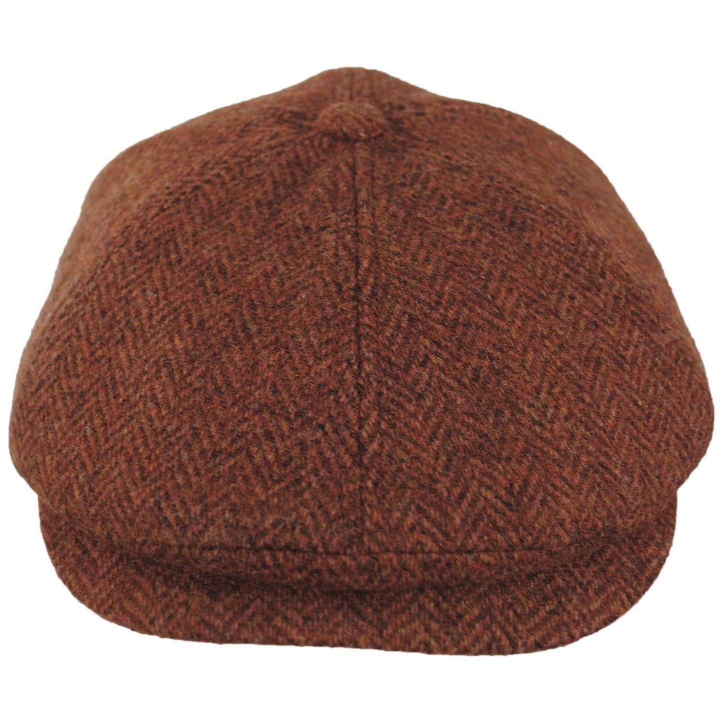 Scala | Lenny Cotton Herringbone Newsboy Cap | 160166 | front | RUST